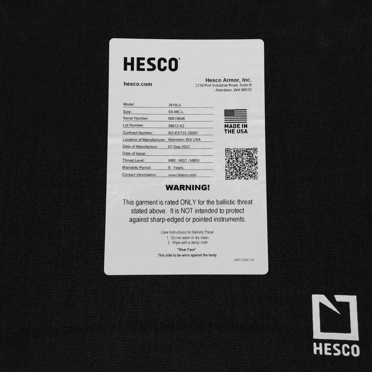 Балістична плита HESCO 3810LV для військових та правоохоронців