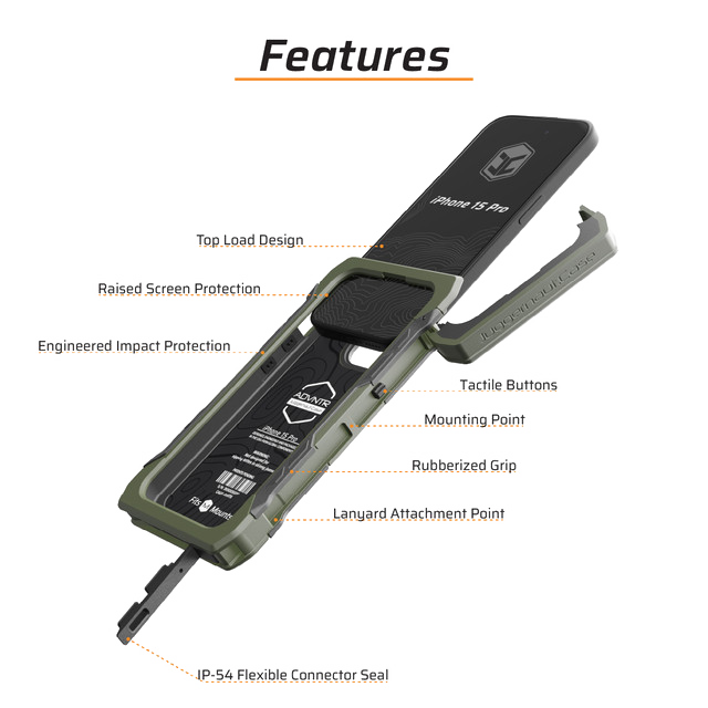 Чохол для iPhone 15 Pro з військовими кріпленнями