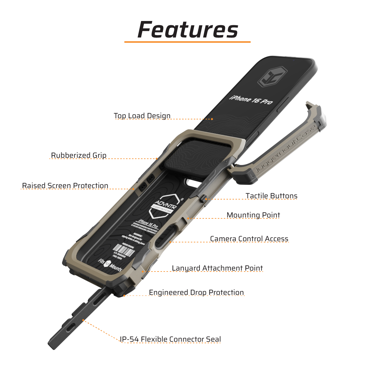 Тактичний чохол Juggernaut для iPhone 16 Pro