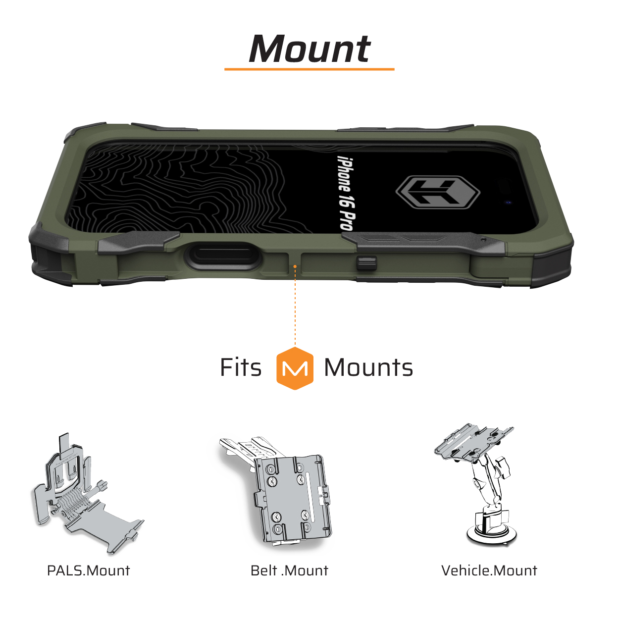 Захисний чохол з кріпленням для iPhone 16 Pro