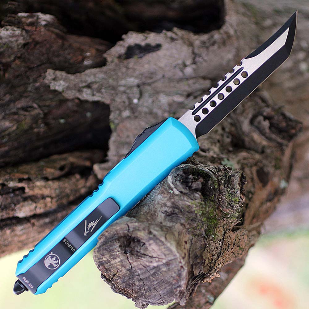 Ніж Microtech Ultratech Hellhound SS OTF з Teal алюмінієвою рукояткою