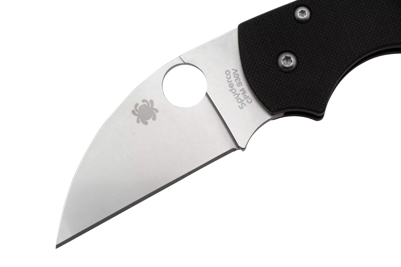 Вид з боку на лезо Spyderco Lil' Native з чорним G-10 руків'ям