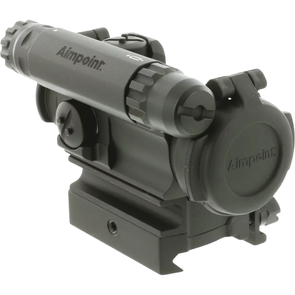 Aimpoint CompM5 з закритими кришками на оптиці з бокового ракурсу