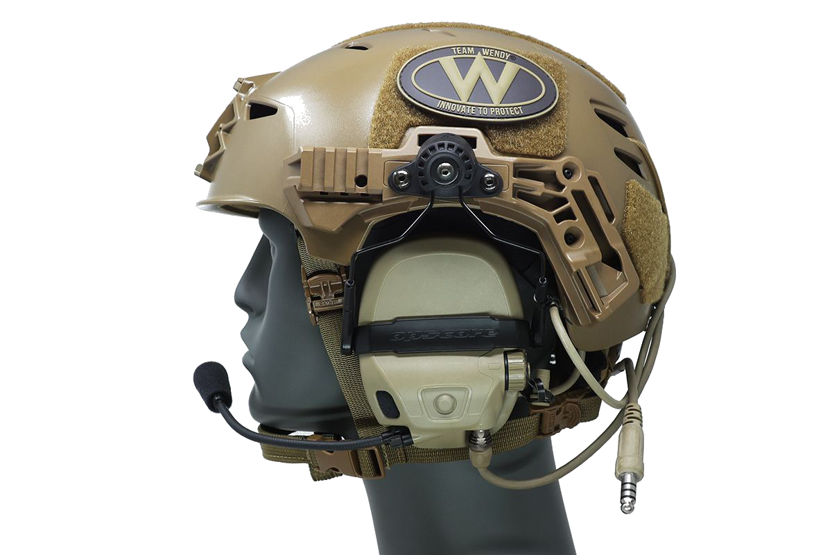 Вид збоку на MARK 2.0 з шоломною системою EXFIL