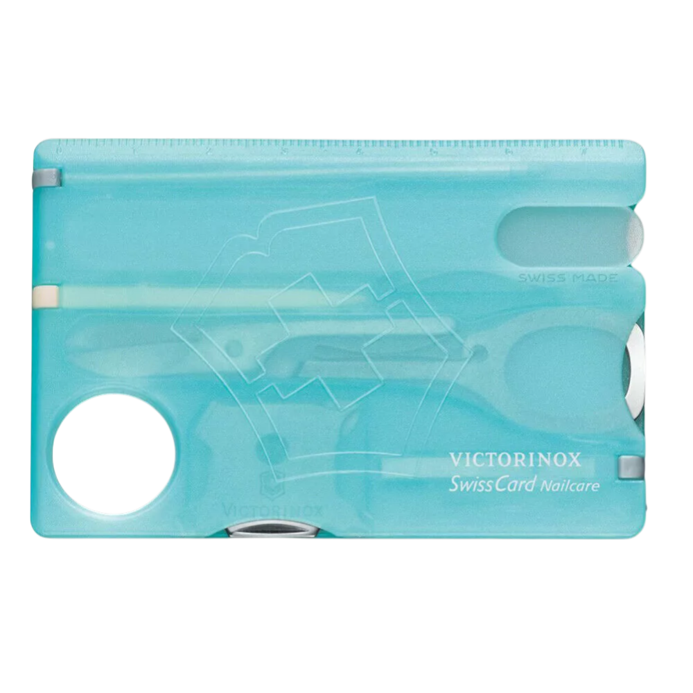 Швейцарська карта Victorinox SwissCard Nailcare блакитного кольору з інструментами