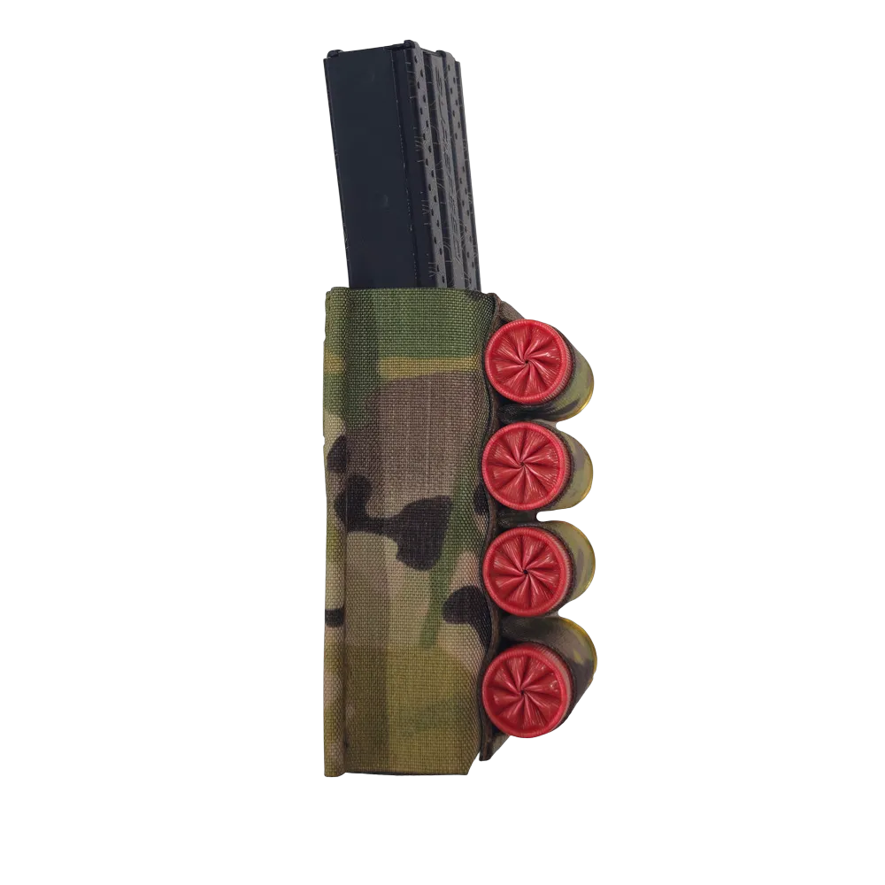 Підсумок Esstac 12 Gauge 5.56 Midlength KYWI у Multicam збоку