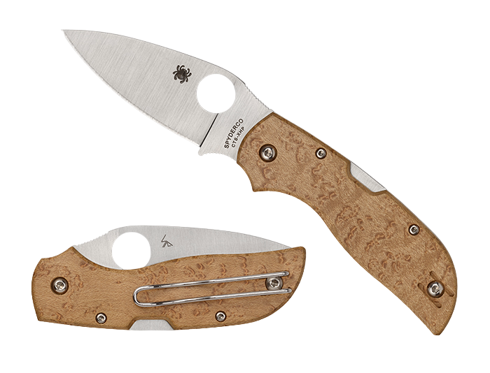 Ніж Spyderco Chaparral з руків'ям із Birdseye Maple та сатиновим лезом