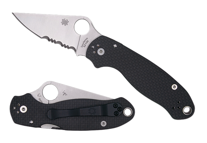 Spyderco Para 3 з чорним G10 руків'ям та частковим серрейторним лезом
