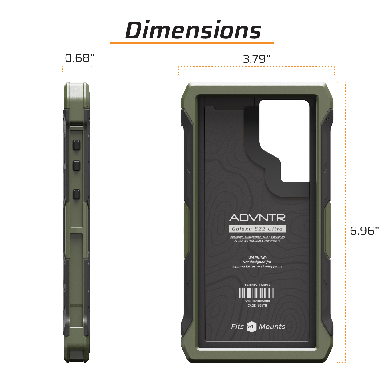 Чохол ADVNTR для Samsung Galaxy S22 Ultra розміри