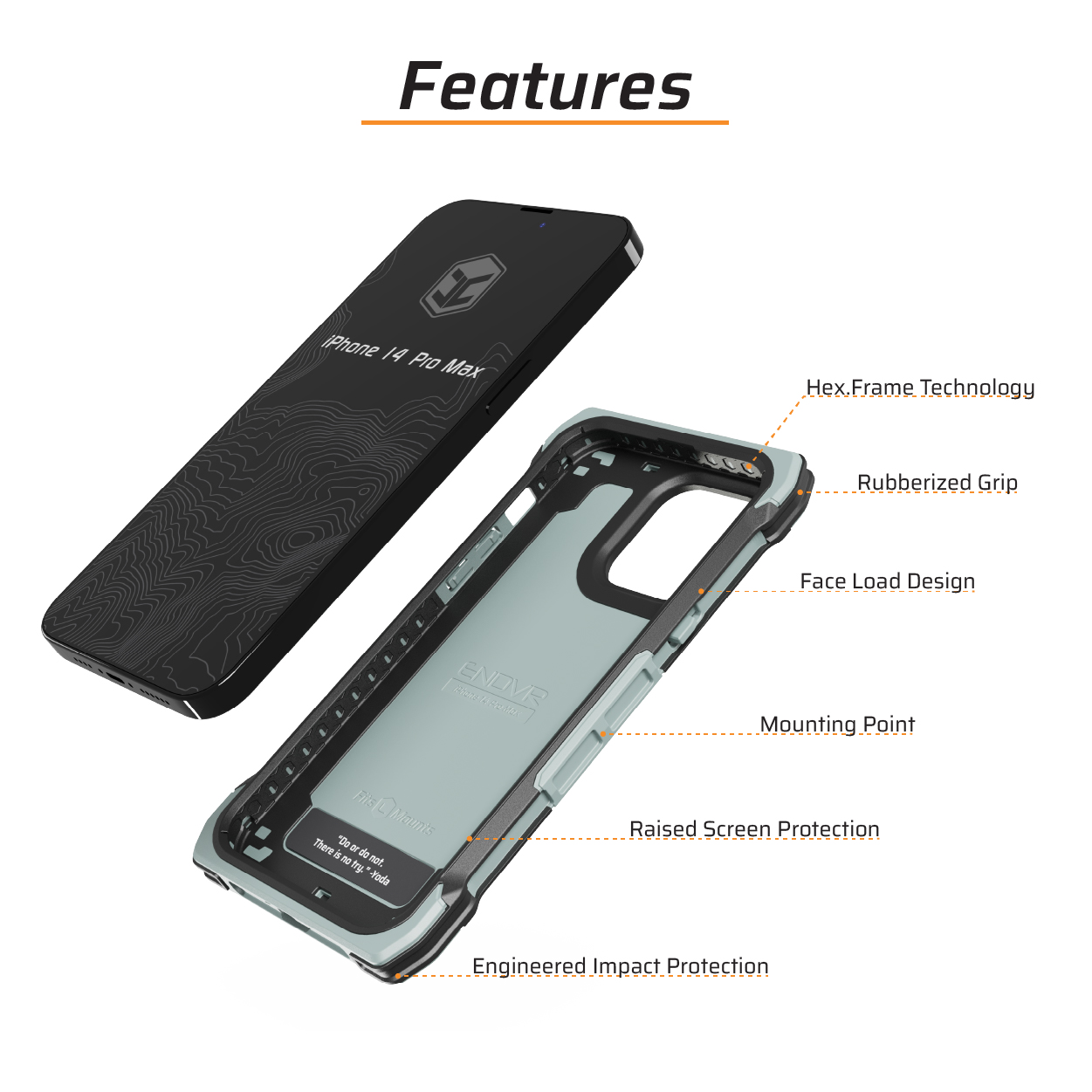 Чохол для iPhone 14 Pro Max з тактичним кріпленням