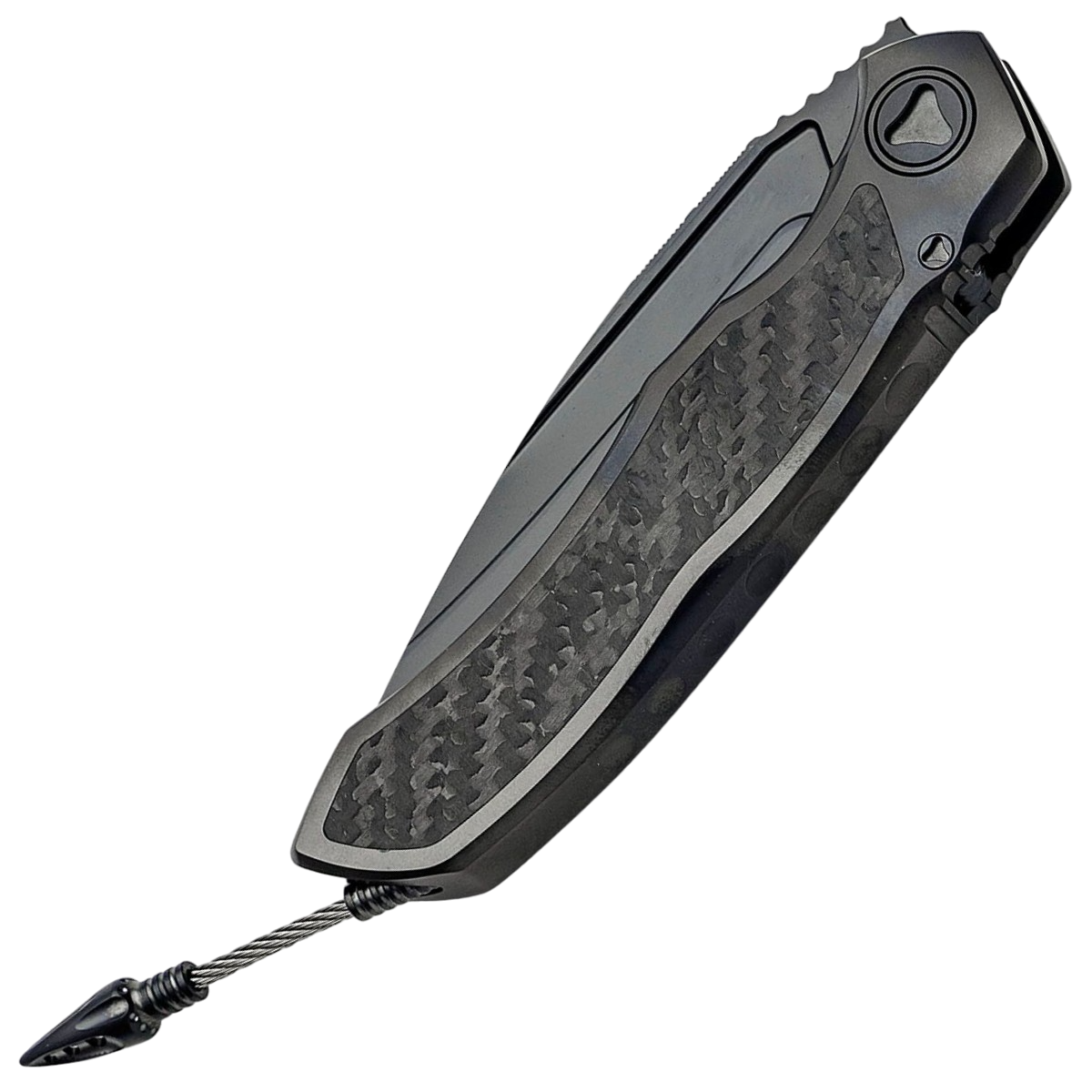 Ніж Microtech Anax S/E (190C-2 DLCTCFITI) з титановою рукояткою та карбоновими вставками.