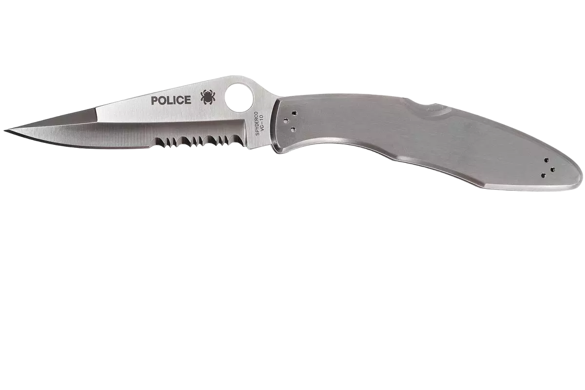 Spyderco Police Model C07PS з частковим серрейтором і сталевим руків'ям