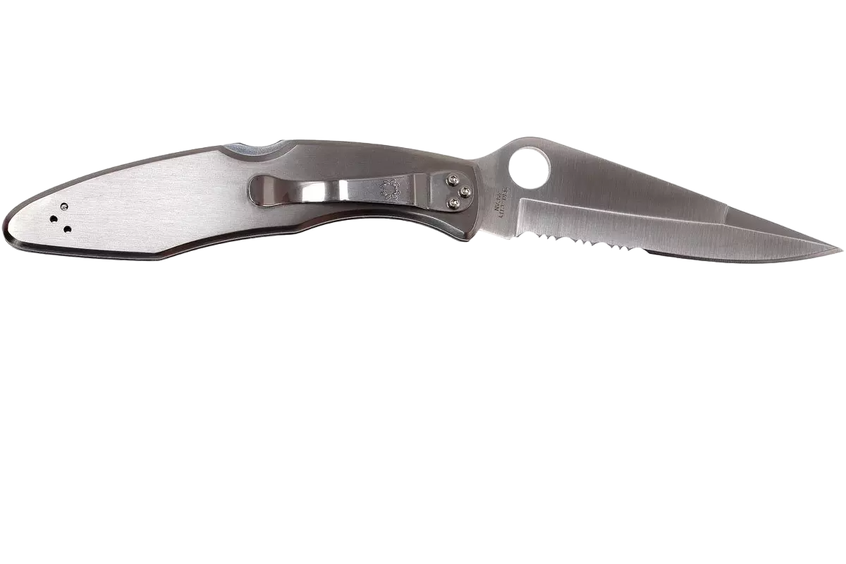 Spyderco Police Model C07PS з частковим серрейтором і сталевим руків'ям