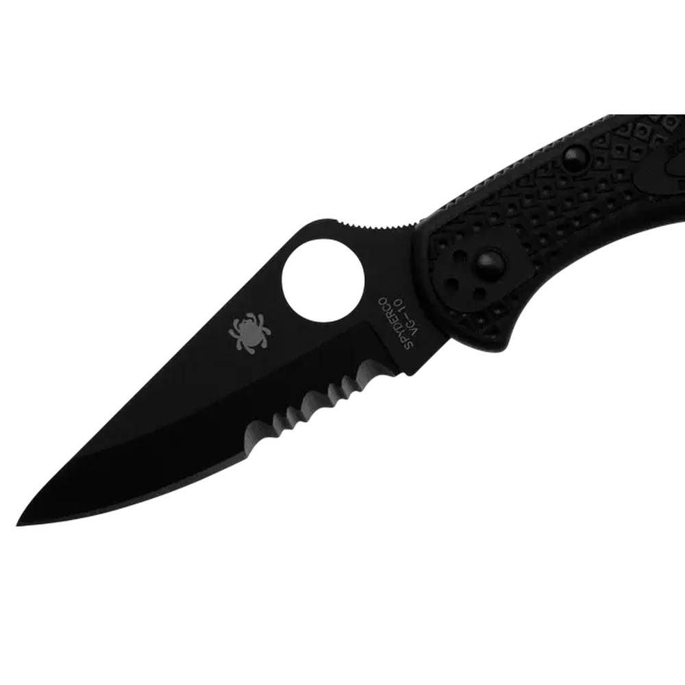 Серрейторний клинок Spyderco Delica 4 чорного кольору