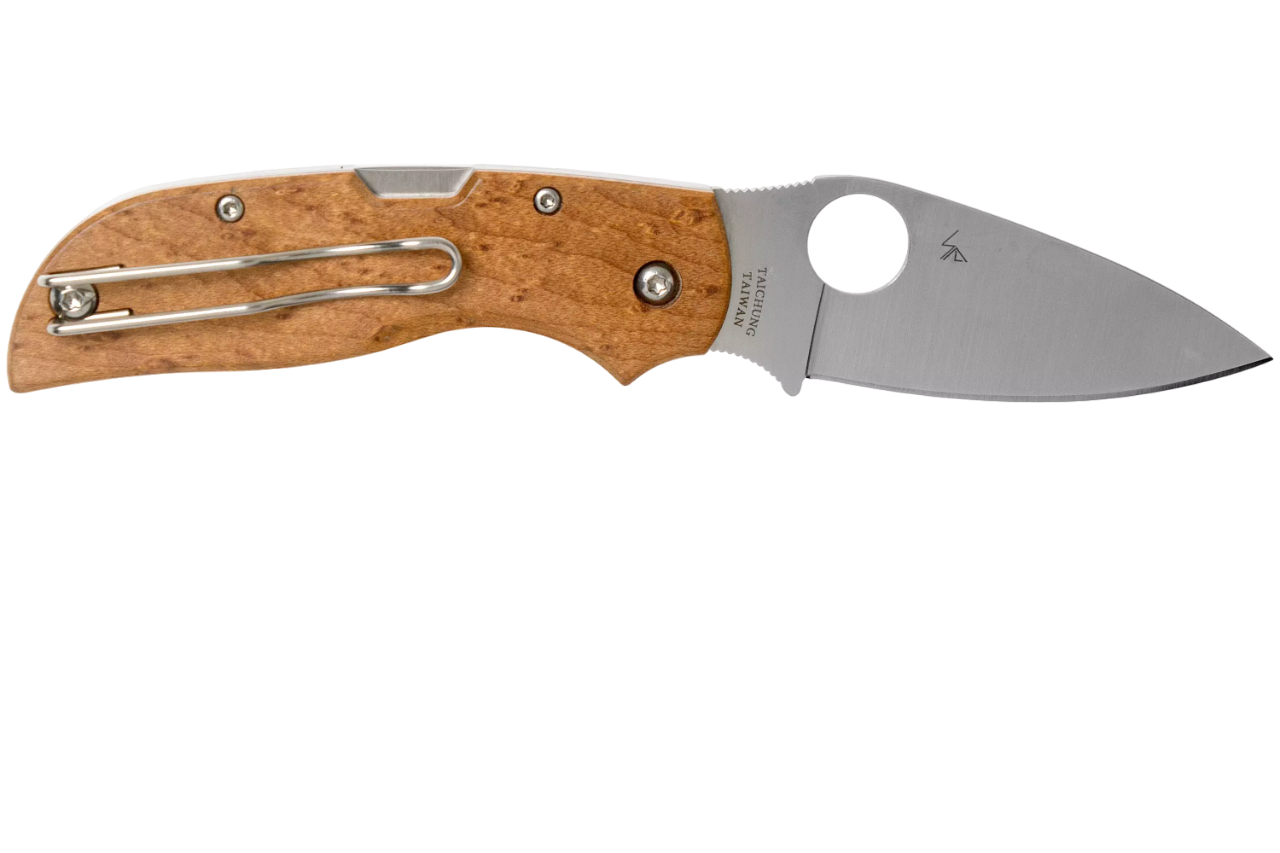 Ніж Spyderco Chaparral з руків'ям із Birdseye Maple та сатиновим лезом