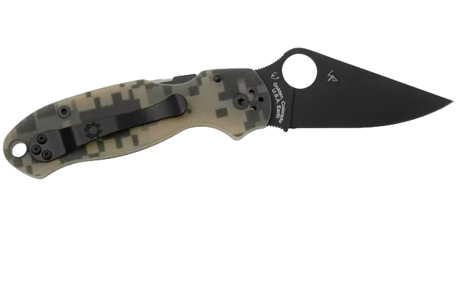 Spyderco Para 3 з камуфляжним G10 руків'ям та чорним DLC лезом