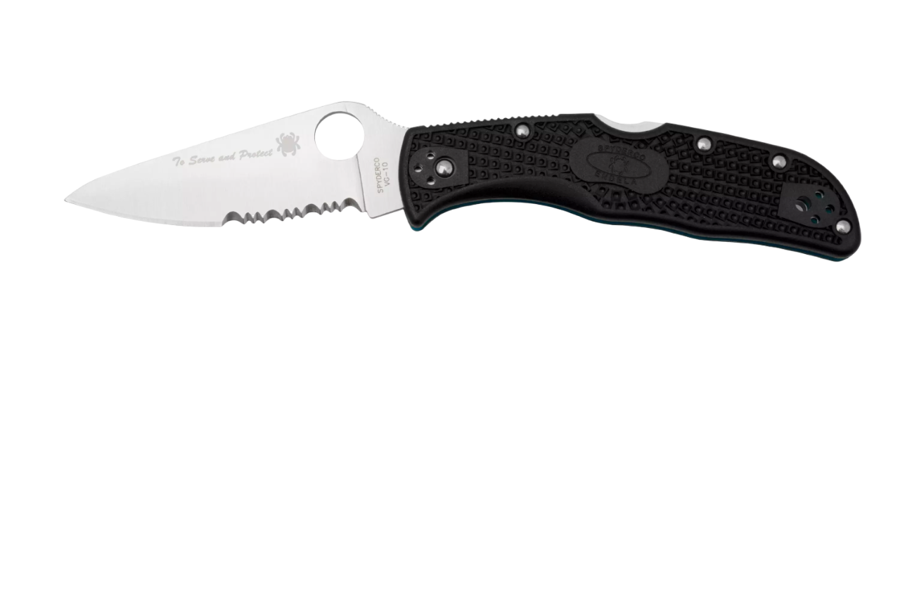 Spyderco Endela Thin Blue Line з лезом VG-10 і серрейтором