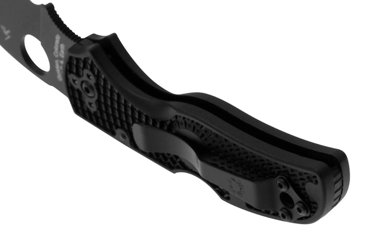 Вид з боку на текстуроване руків'я FRN ножа Spyderco Native 5