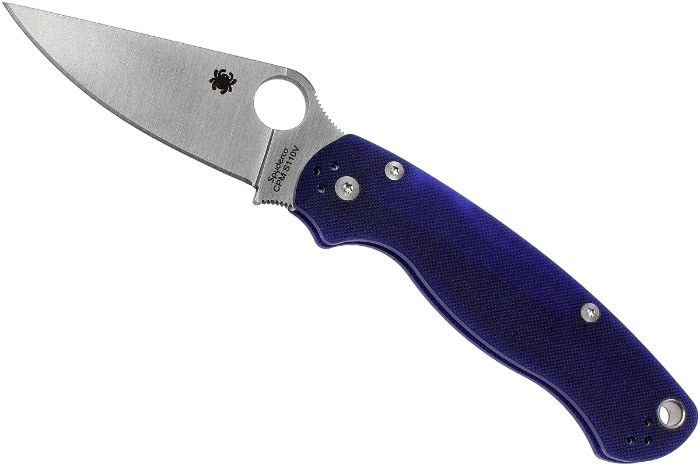 Spyderco Para Military 2 з лезом CPM S110V та темно-синім руків'ям G-10