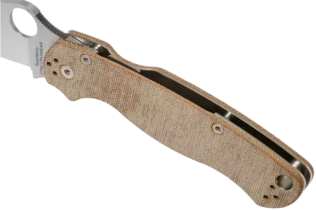 Складний ніж Spyderco з ручкою з тканини Micarta