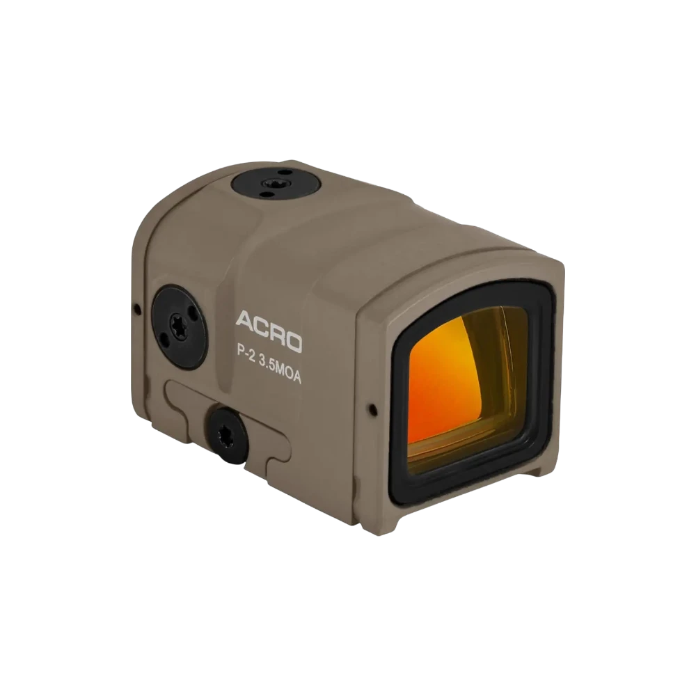 Коліматор Aimpoint Acro P-2 3.5 MOA FDE для пістолета вид збоку