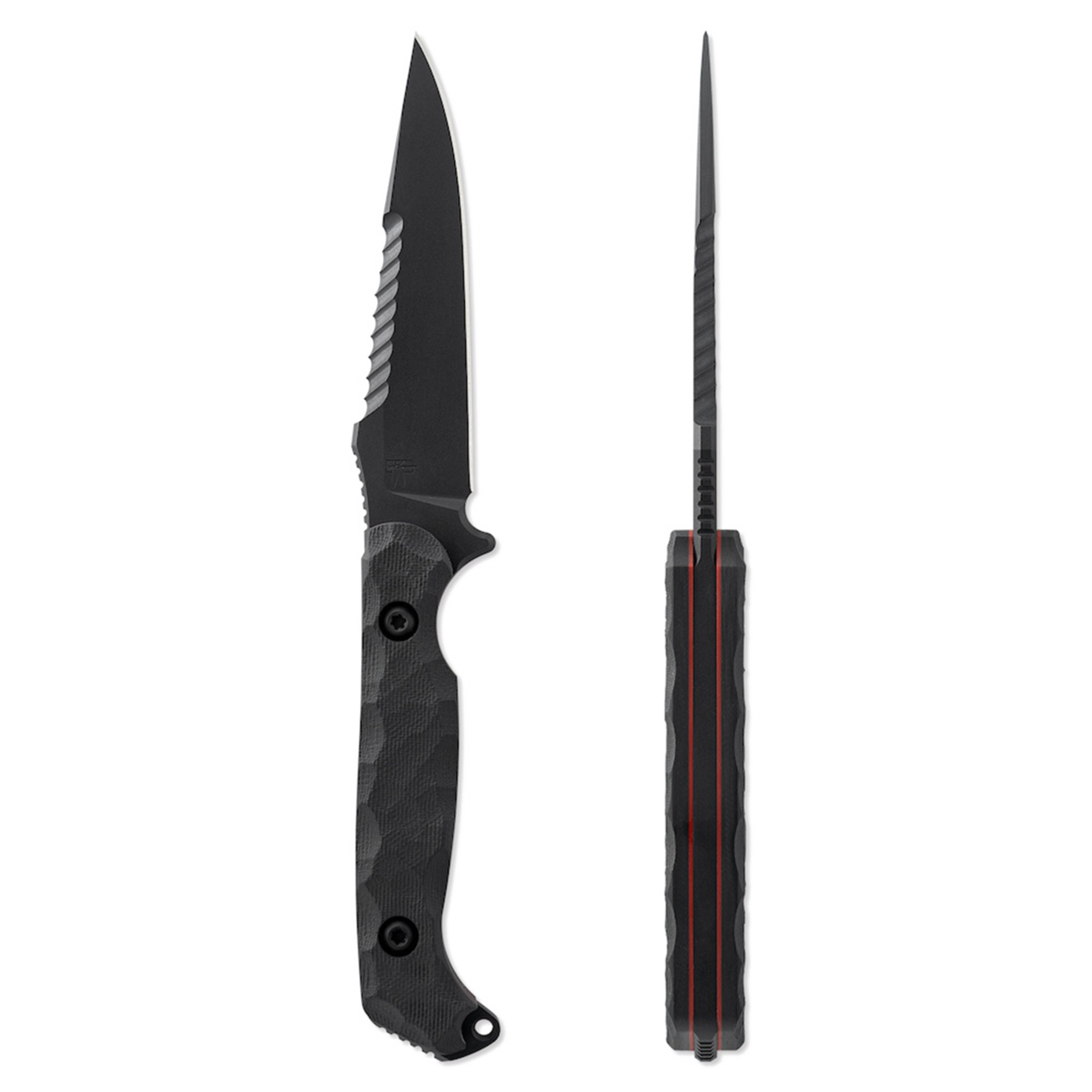 Руків’я ножа Darter Shadow Black з червоними підкладками