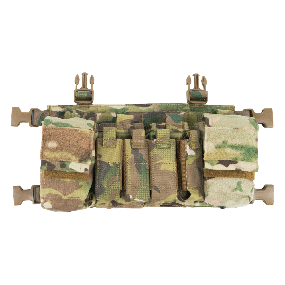 Тактичний X Chest Rig у камуфляжі Multicam з підсумками для магазинів та радіостанції