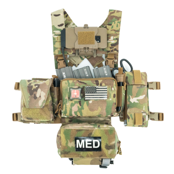 Micro Chest Rig у кольорі Multicam з боковими еластичними підсумками
