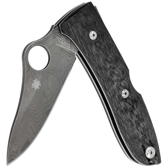 Spyderco SpyOpera з лезом Thor Damascus та ручкою з вуглецевого волокна