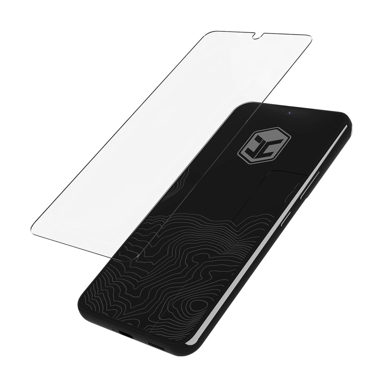 Прозора захисна плівка SHLD над екраном смартфона з логотипом Juggernaut
