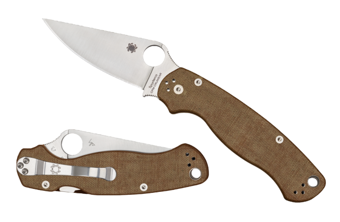 Spyderco Para Military 2 з лезом CRU-WEAR та коричневою ручкою Micarta
