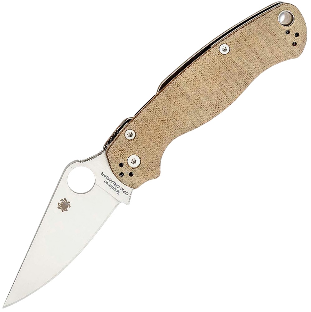 Spyderco Para Military 2 з лезом CRU-WEAR та коричневою ручкою Micarta